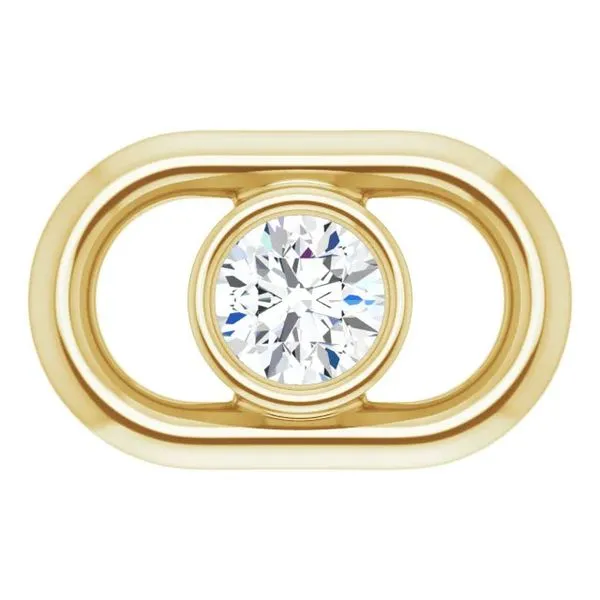 14K Yellow Gold Oval In-Line Diamond Link Charm similar item image