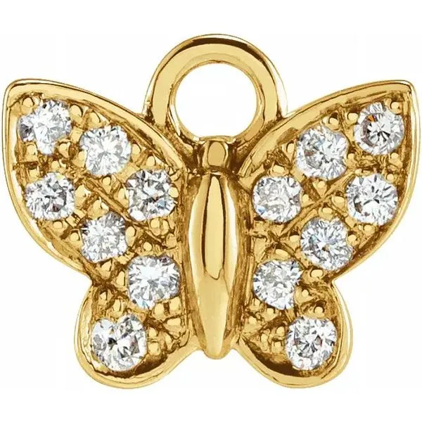 14K Yellow Gold Butterfly Diamond Charm Koerbers Fine Jewelry Inc New Albany, IN