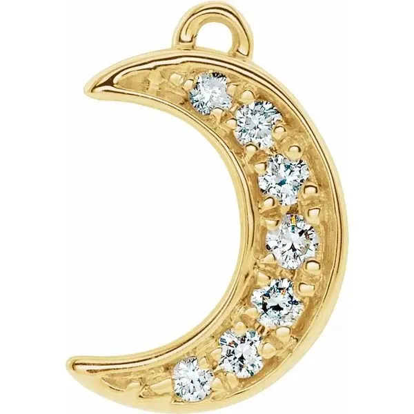 14K Yellow Gold Permanent Jewelry Natural Diamond Crescent Moon Dangle Koerbers Fine Jewelry Inc New Albany, IN