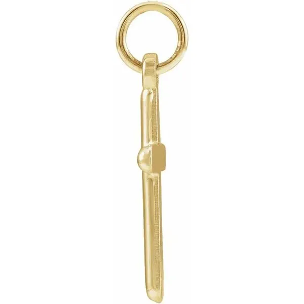 14K Yellow Gold Cross Dangle Permanent Jewelry Charm Image 2 Koerbers Fine Jewelry Inc New Albany, IN