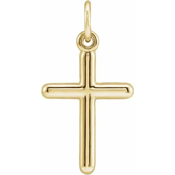 14K Yellow Gold Cross Dangle Permanent Jewelry Charm Koerbers Fine Jewelry Inc New Albany, IN