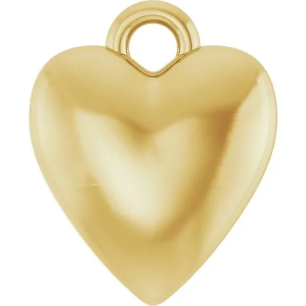 14K Yellow Gold Puffy Heart Dangle Permanent Jewelry Charm Koerbers Fine Jewelry Inc New Albany, IN