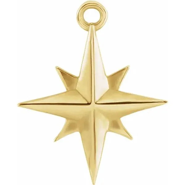 14K Yellow Gold Celestial Star Dangle Permanent Jewelry Charm Koerbers Fine Jewelry Inc New Albany, IN