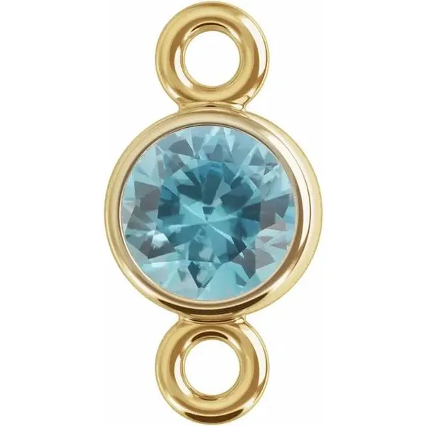 14K Yellow Gold Natural Blue Zircon Permanent Jewelry Link Koerbers Fine Jewelry Inc New Albany, IN