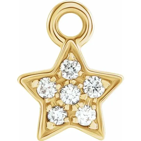 14K Yellow Gold Permanent Jewelry Natural Diamond Star Dangle Koerbers Fine Jewelry Inc New Albany, IN
