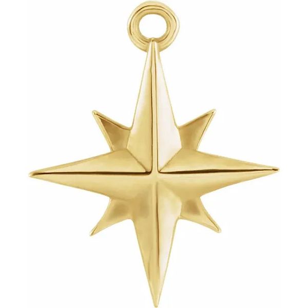 14K Yellow Gold Celestial Star Dangle Permanent Jewelry Charm Koerbers Fine Jewelry Inc New Albany, IN