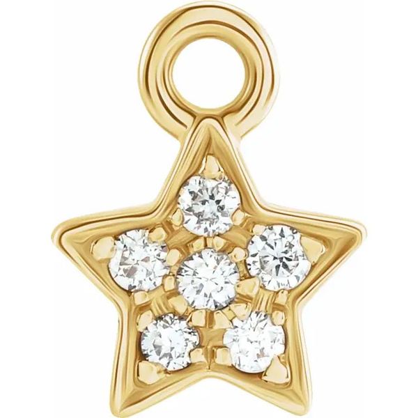 14K Yellow Gold Permanent Jewelry Natural Diamond Star Dangle Koerbers Fine Jewelry Inc New Albany, IN