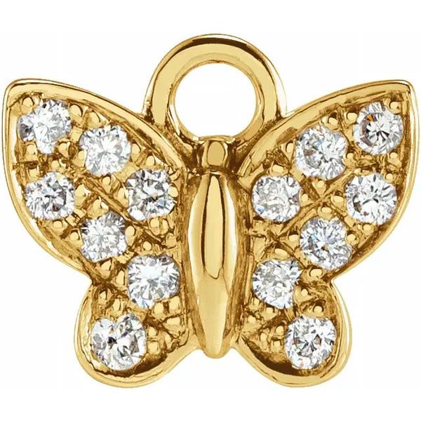 14K Yellow Gold Butterfly Diamond Charm Koerbers Fine Jewelry Inc New Albany, IN