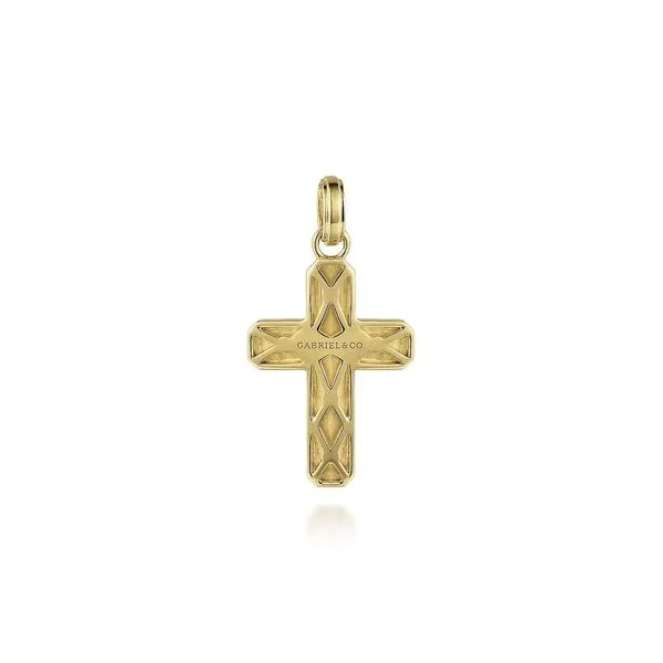 14K Yellow Gold Brushed Finish Cross Image 2 Koerbers Fine Jewelry Inc New Albany, IN