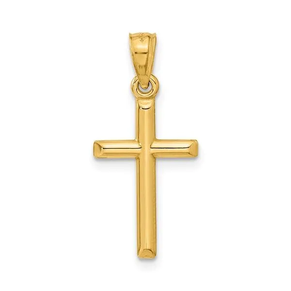 14K Yellow Gold Polished Hollow Cross Pendant Image 3 Koerbers Fine Jewelry Inc New Albany, IN