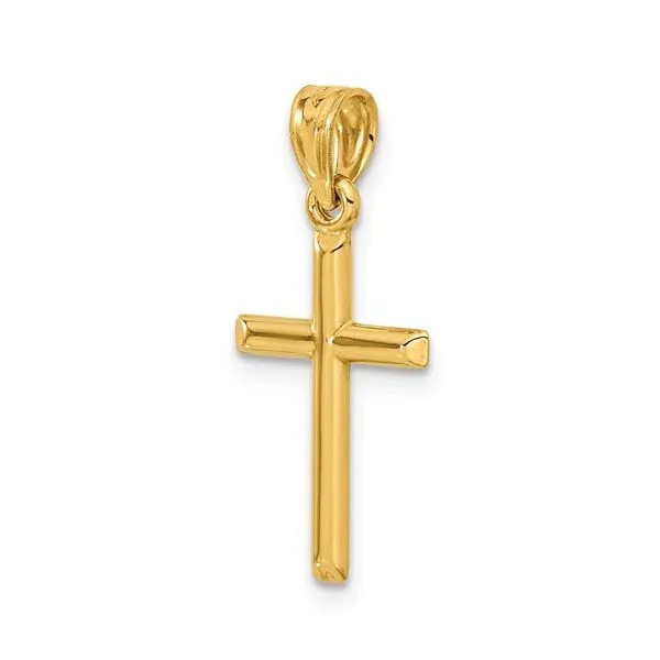14K Yellow Gold Polished Hollow Cross Pendant Image 4 Koerbers Fine Jewelry Inc New Albany, IN