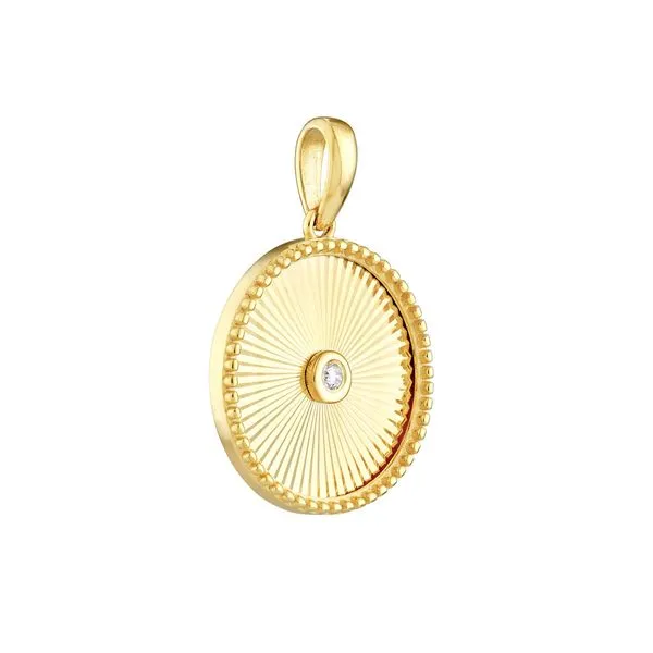 14K Yellow Gold Diamond Round Radiant Pendant Image 2 Koerbers Fine Jewelry Inc New Albany, IN