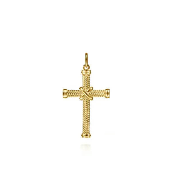 14K Yellow Gold Twisted Rope Cross Pendant Koerbers Fine Jewelry Inc New Albany, IN