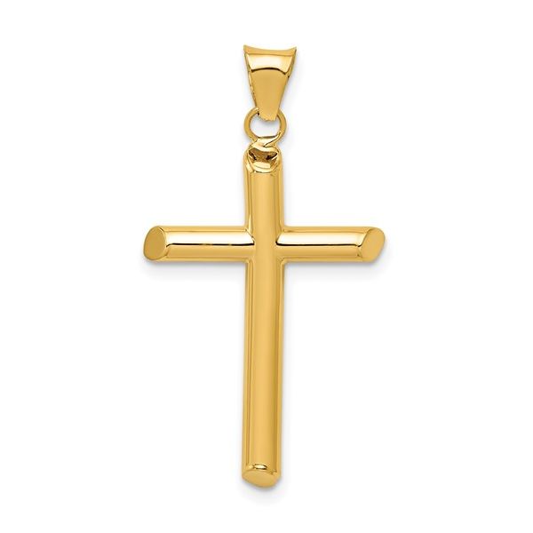 14K Yellow Gold Polished Tube Cross Pendant Koerbers Fine Jewelry Inc New Albany, IN
