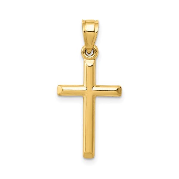 14K Yellow Gold Polished Hollow Cross Pendant Koerbers Fine Jewelry Inc New Albany, IN
