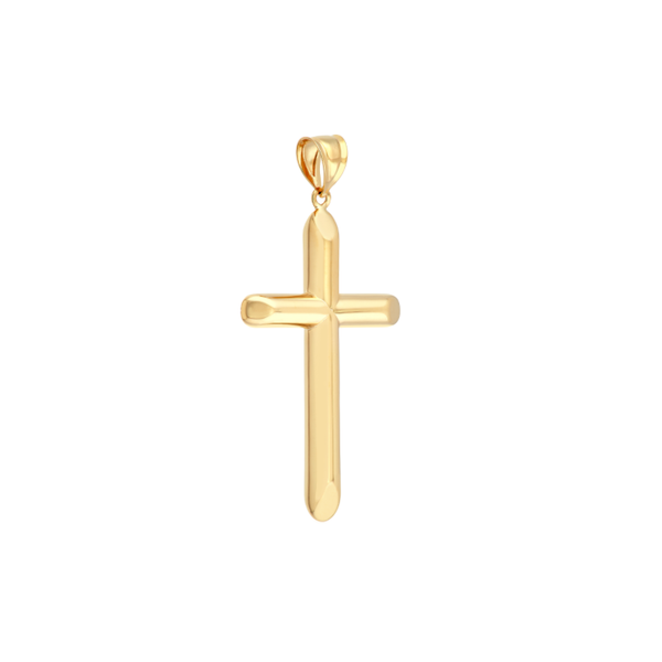 14K Yellow Gold Beveled Edge Cross Pendant Image 2 Koerbers Fine Jewelry Inc New Albany, IN