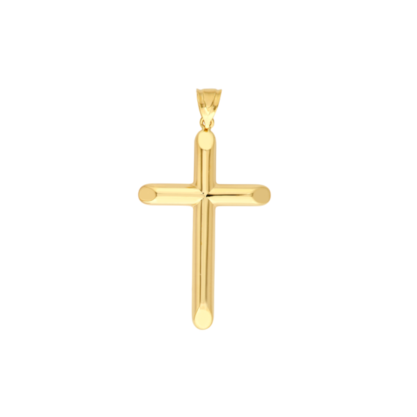 14K Yellow Gold Beveled Edge Cross Pendant Koerbers Fine Jewelry Inc New Albany, IN