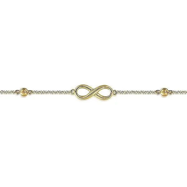 14K Yellow Gold Bujukan Chain Bracelet with Infinity Station Image 2 Koerbers Fine Jewelry Inc New Albany, IN