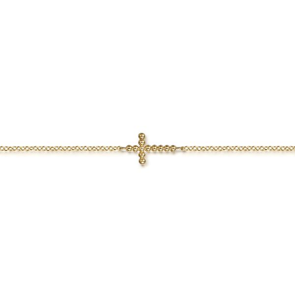 14K Yellow Gold Sideways Cross Bracelet Image 2 Koerbers Fine Jewelry Inc New Albany, IN