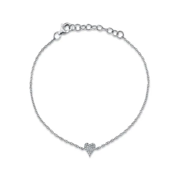 14K White Gold Diamond Pave Heart Bracelet Koerbers Fine Jewelry Inc New Albany, IN