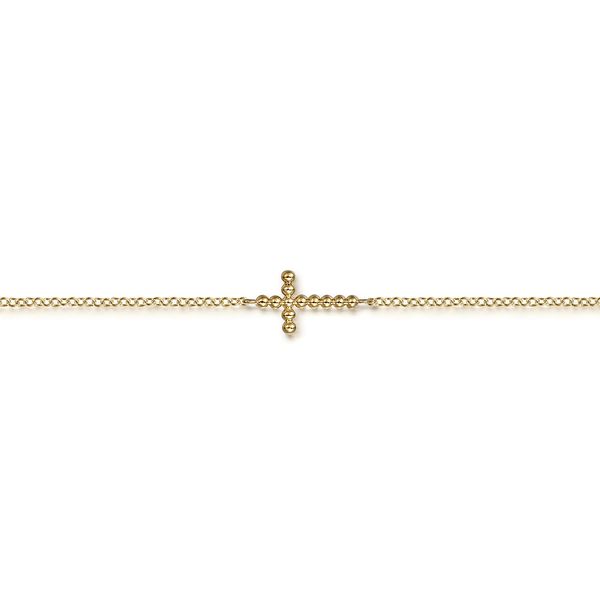 14K Yellow Gold Sideways Cross Bracelet Image 2 Koerbers Fine Jewelry Inc New Albany, IN