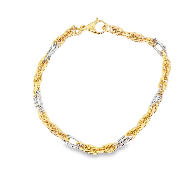 14K Two-Tone Mixed Rope Chain Bracelet Koerbers Fine Jewelry Inc New Albany, IN