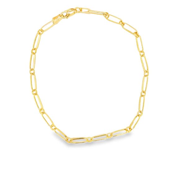 14K Yellow Gold Oval and Round Open Link Chain Bracelet Koerbers Fine Jewelry Inc New Albany, IN