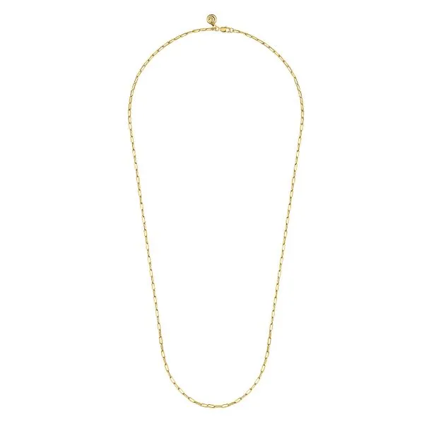 14K Yellow Gold Hollow Paper Clip Chain Necklace Image 2 Koerbers Fine Jewelry Inc New Albany, IN