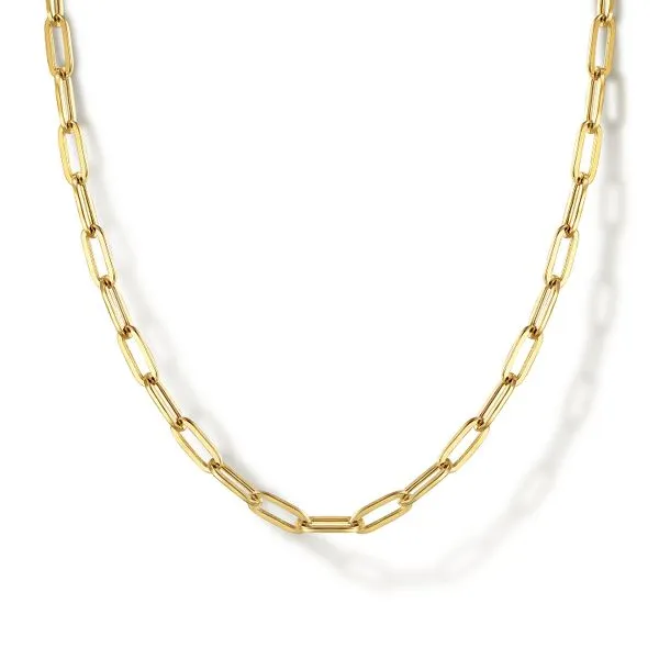 14K Yellow Gold Hollow Paper Clip Chain Necklace Koerbers Fine Jewelry Inc New Albany, IN