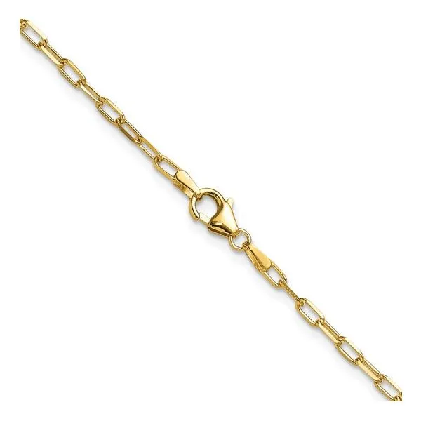 14K Yellow Gold Solid Beveled Diamond Cut Paperclip Chain Image 3 Koerbers Fine Jewelry Inc New Albany, IN