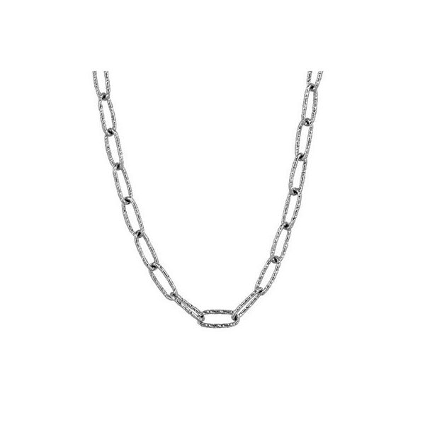 18K White Gold Big Link Fancy Chain 18