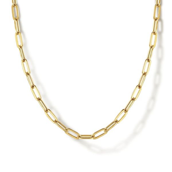 14K Yellow Gold Hollow Paper Clip Chain Necklace Koerbers Fine Jewelry Inc New Albany, IN