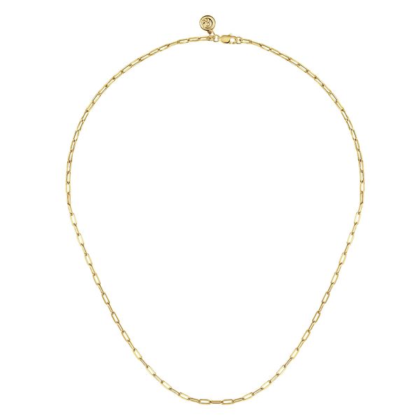 14K Yellow Gold Hollow Paper Clip Chain Necklace Image 2 Koerbers Fine Jewelry Inc New Albany, IN
