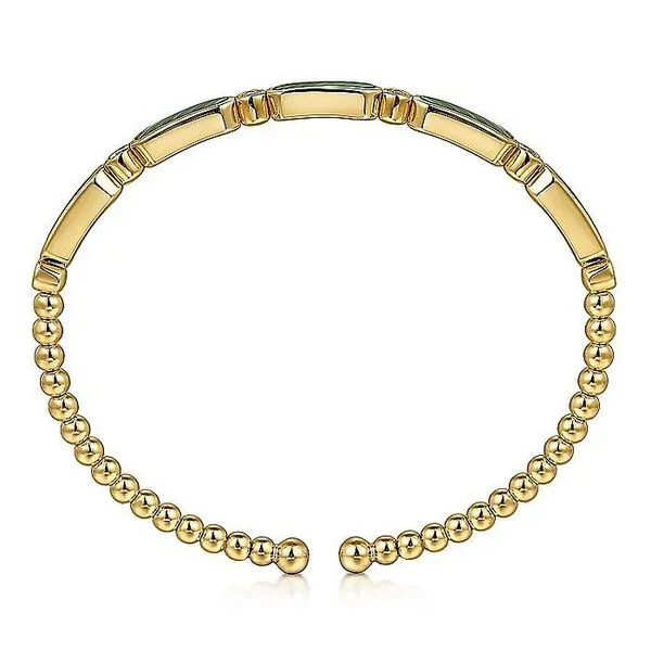 14K Yellow Gold Diamond and Malachite Bujukan Bangle Image 3 Koerbers Fine Jewelry Inc New Albany, IN