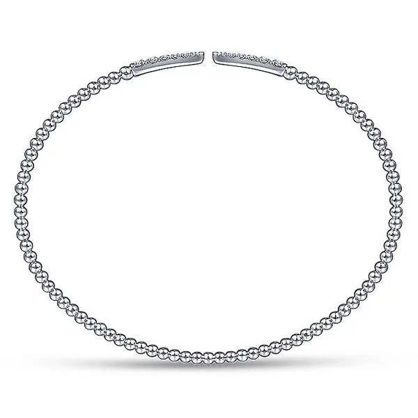 14K White Gold Bujukan Bead Cuff Bracelet with Diamond Pave Spikes Image 2 Koerbers Fine Jewelry Inc New Albany, IN