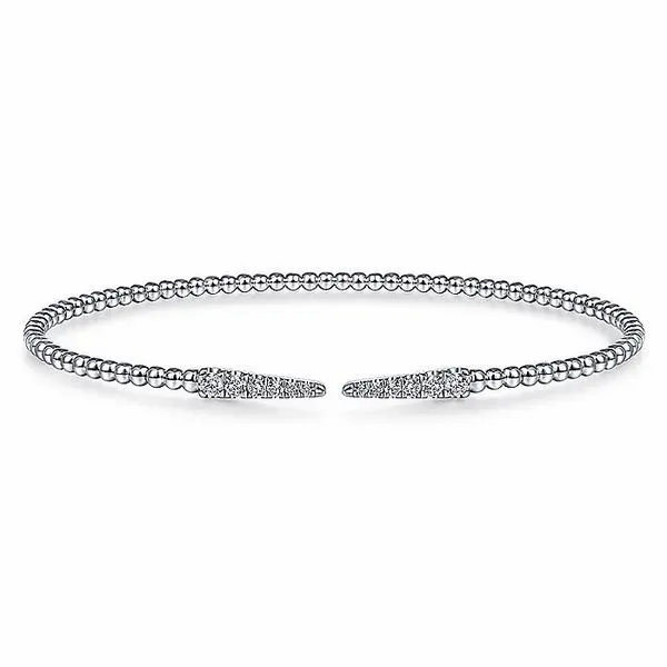 14K White Gold Bujukan Bead Cuff Bracelet with Diamond Pave Spikes Koerbers Fine Jewelry Inc New Albany, IN