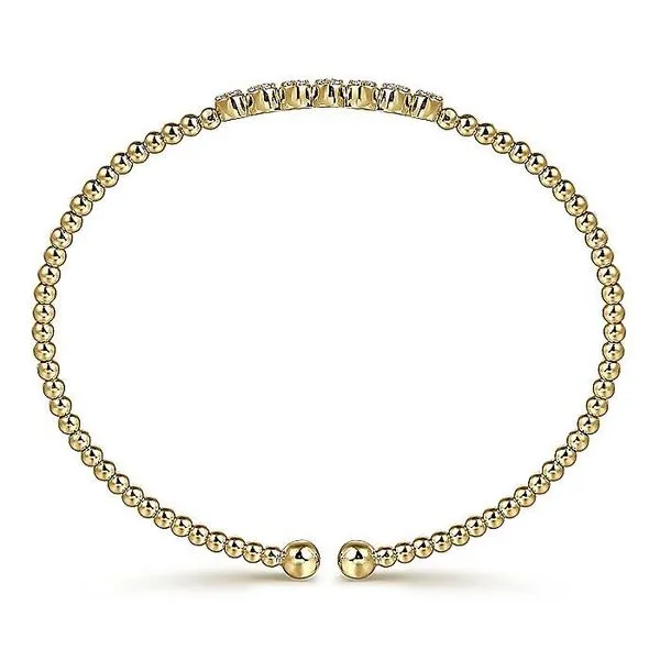 14K Yellow Gold Bujukan Bead and Cluster Diamond Bangle Image 3 Koerbers Fine Jewelry Inc New Albany, IN