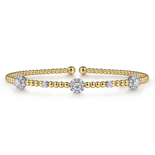 14K White and Yellow Gold Bujukan Diamond Cluster Stations Bangle Koerbers Fine Jewelry Inc New Albany, IN