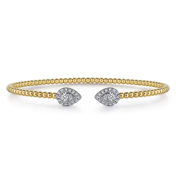 14K White and Yellow Gold Diamond Pear Shape Bujukan Bangle Koerbers Fine Jewelry Inc New Albany, IN