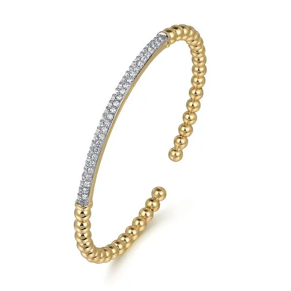 14K Yellow Gold DiamondPave Bar Bujukan Split Bangle Image 2 Koerbers Fine Jewelry Inc New Albany, IN