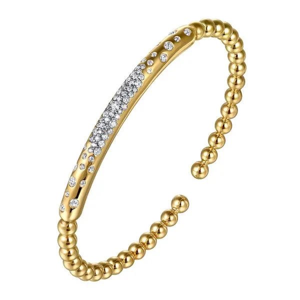 14K Yellow Gold Bujukan Pave Diamond Split Bangle Bracelet Image 2 Koerbers Fine Jewelry Inc New Albany, IN