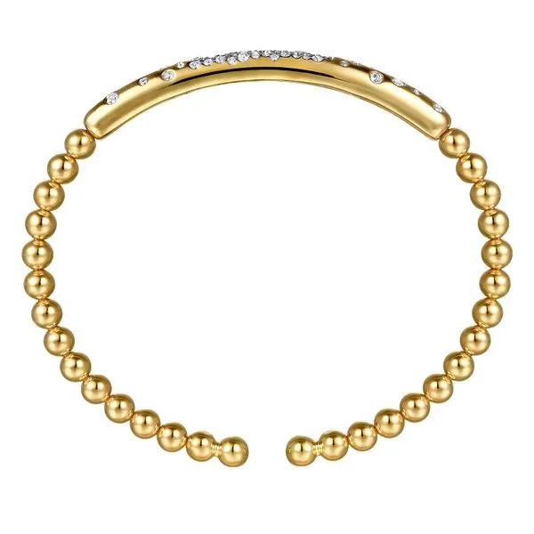 14K Yellow Gold Bujukan Pave Diamond Split Bangle Bracelet Image 3 Koerbers Fine Jewelry Inc New Albany, IN