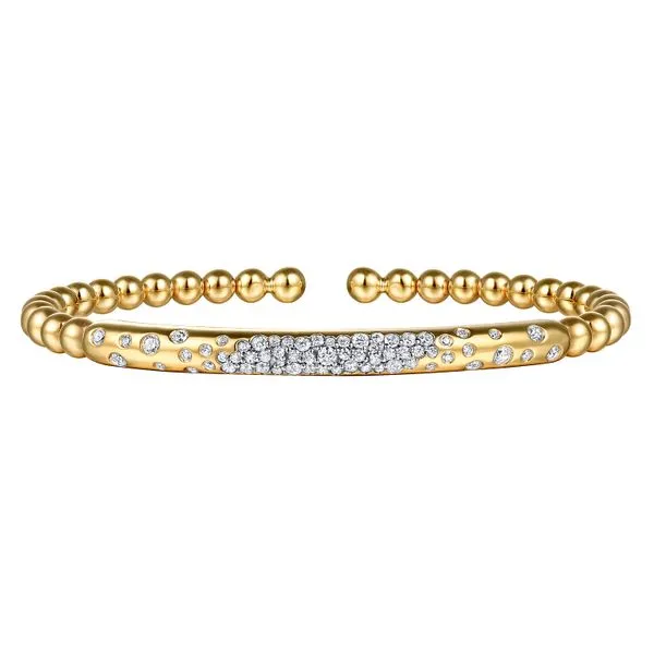 14K Yellow Gold Bujukan Pave Diamond Split Bangle Bracelet Koerbers Fine Jewelry Inc New Albany, IN