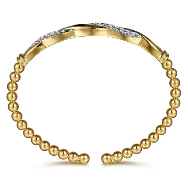 14K Yellow Gold Bujukan Diamond Twist Split Bangle Bracelet Image 3 Koerbers Fine Jewelry Inc New Albany, IN
