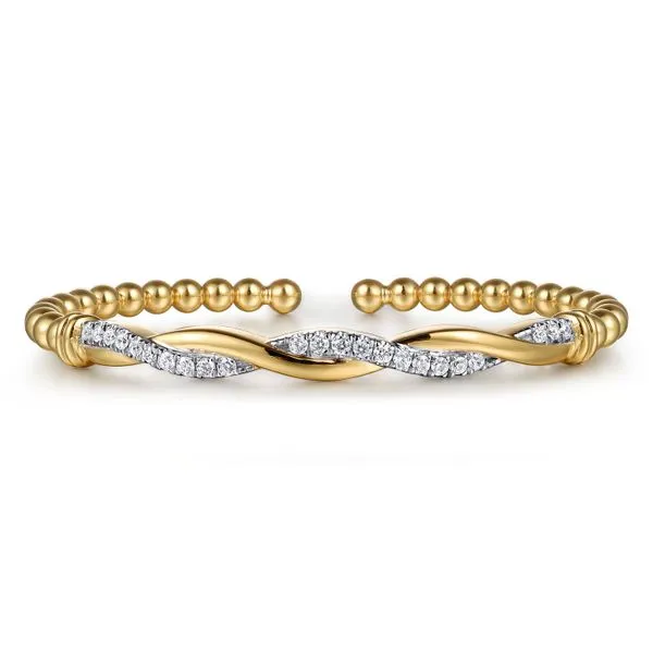 14K Yellow Gold Bujukan Diamond Twist Split Bangle Bracelet Koerbers Fine Jewelry Inc New Albany, IN