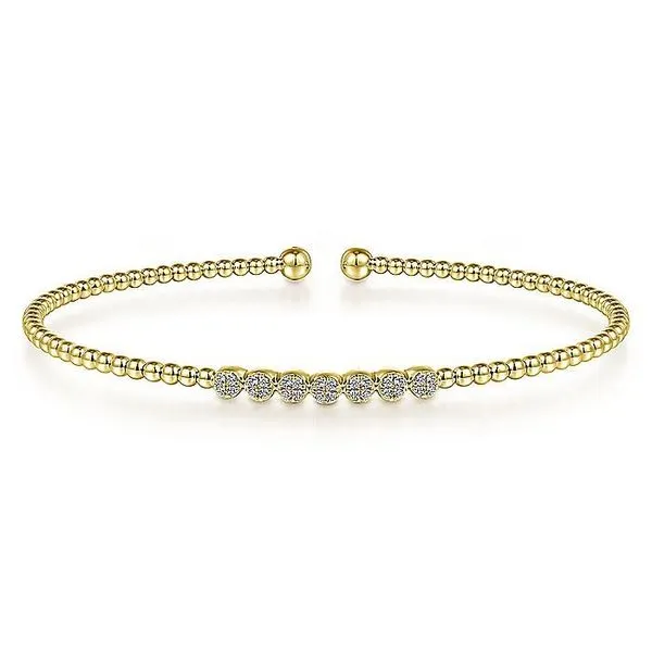 14K Yellow Gold Bujukan Bead and Cluster Diamond Bangle Koerbers Fine Jewelry Inc New Albany, IN