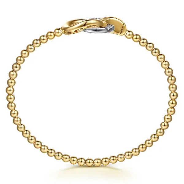 14K White & Yellow Gold Bujukan and Diamond Double Circle Bangle Bracelet Image 3 Koerbers Fine Jewelry Inc New Albany, IN