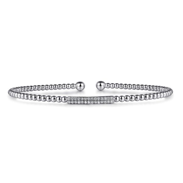 14K White Gold Bujukan Bead Bangle with Diamonds Koerbers Fine Jewelry Inc New Albany, IN