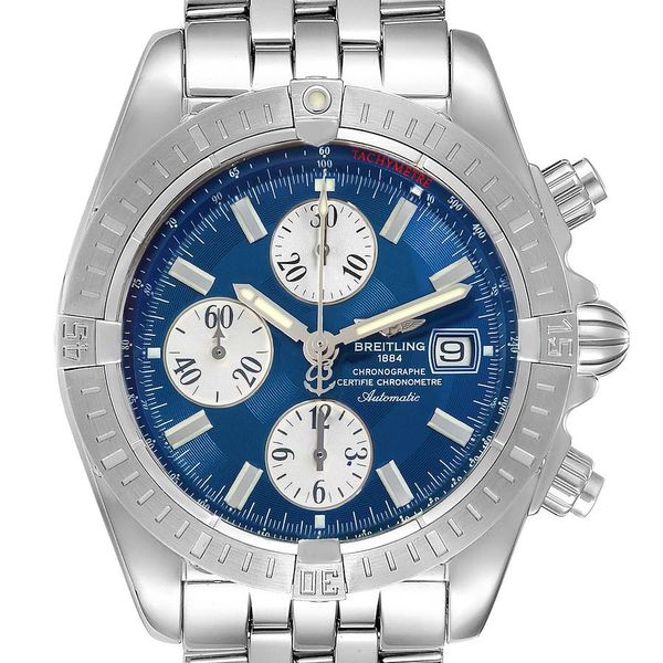 Breitling Chronomat Evolution Steel Blue Dial Steel Mens Watch A13356 Image 2 Koerbers Fine Jewelry Inc New Albany, IN