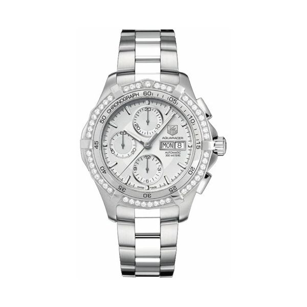 Pre Owned Tag Heuer Aquaracer Silver Dial Chronograph CAF2015 Koerbers Fine Jewelry Inc New Albany, IN